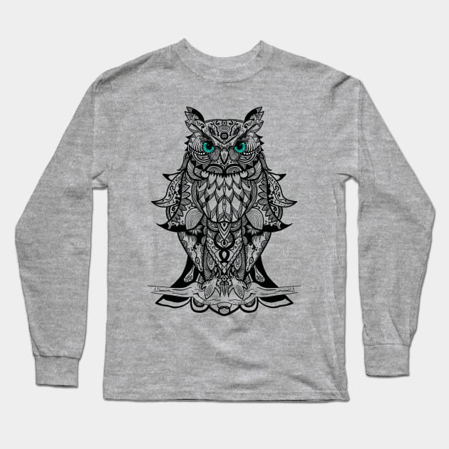 Best T-shirt is great for owl fans, Black Mandala Owl art T-shirt T-Shirt T-Shirt Long Sleeve T-Shirt by g14u